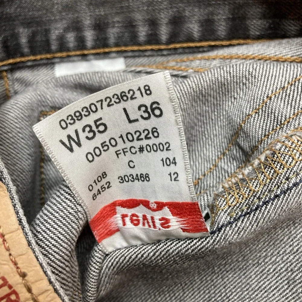 Vintage Levi's Original Button-Fly 501XX Jeans Men's 35 X 32 Black Straight Leg